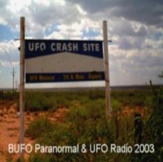 Sign outside of Roswell, marking the area of the Crashed UFO 